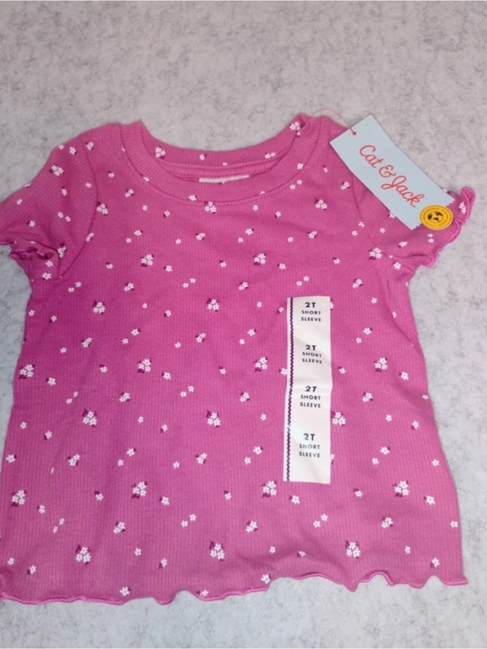 Cat & Jack Girls Pink Flowered Shirt Sz 2T